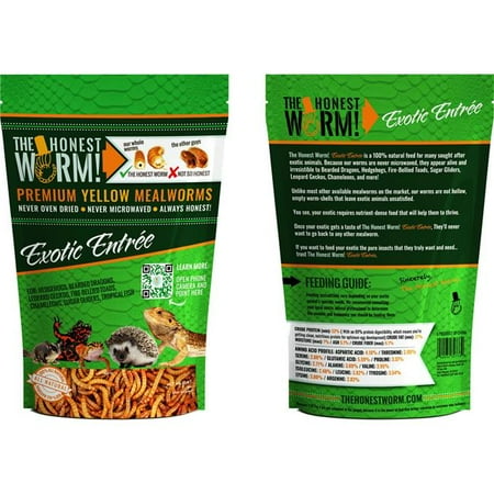 The Honest Worm 32733 7 oz Exotic Entree Mealworms - Yellow