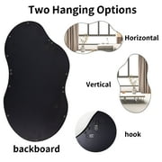 SHYFOY Irregular Mirror for Wall Cloud Shaped Mirror Black Asymmetrical Wall Mirror for Home Decor 22x36