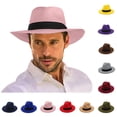 thumbnail image 2 of Classic Gray Felt Fedora Hat Wide Brim with Black Band Stylish Unisex Vintage Fashion Hat for Men Women, 2 of 4