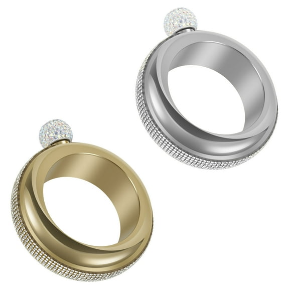 2Pcs Bracelet Flask Bangle 3.5 oz Wine Bracelet Flask 304 Stainless Steel Bangle Flask with Rhinestones Lid Creative Bracelet Flask Decorative for Women Girls Parties