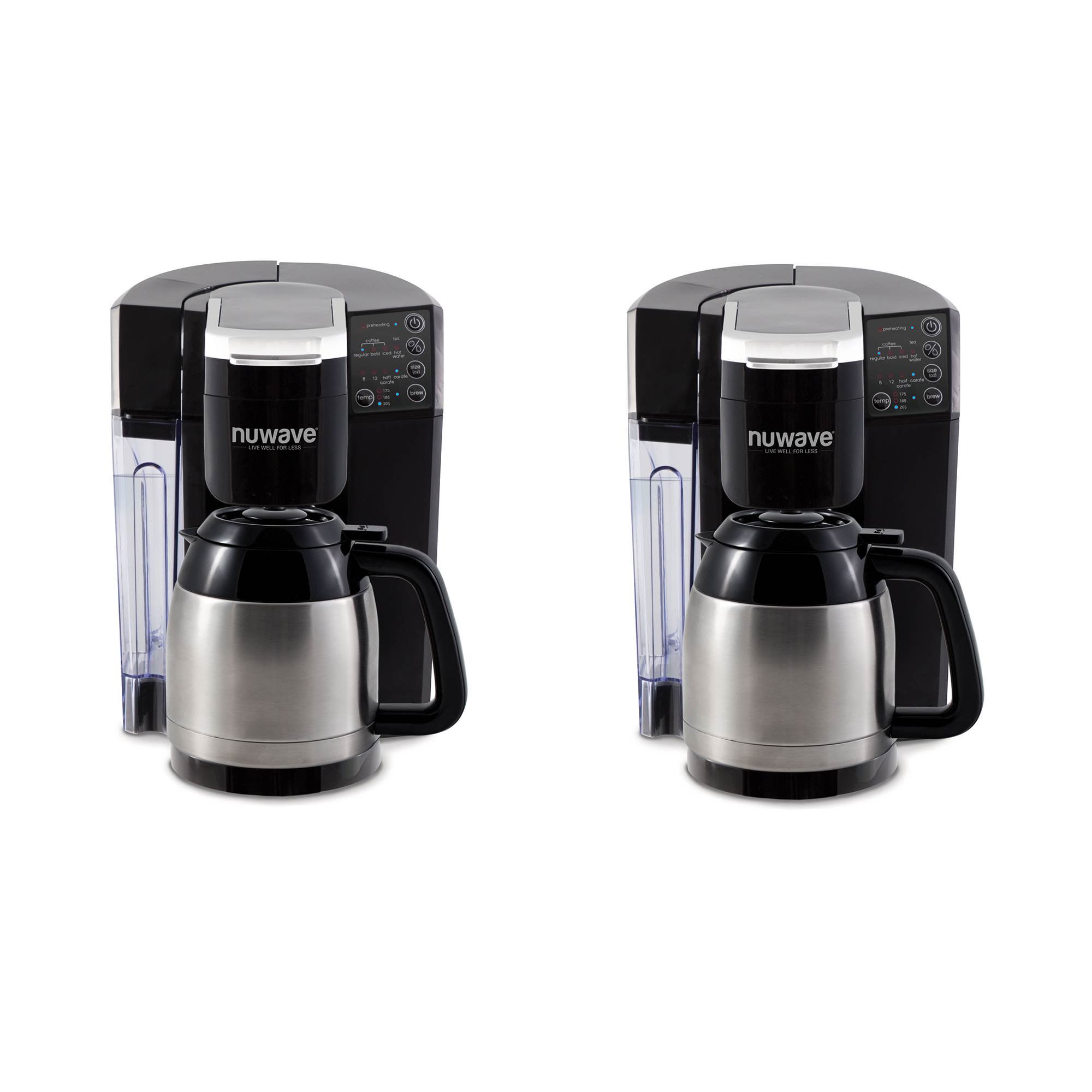 NuWave BruHub Single Serve/Full Pot Smart Coffee Maker Brewer Machine  System 