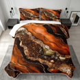 thumbnail image 2 of Erosebridal Black Gold Orange Quilt King, Watercolor Marble King Coverlet Set, 3pcs 1 Bedspread and 2 Pillowcases, 2 of 7