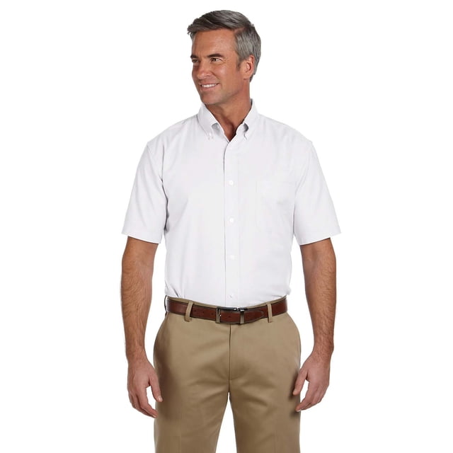 Harriton Oxford à Manches Courtes pour Hommes avec Protection Anti-Taches