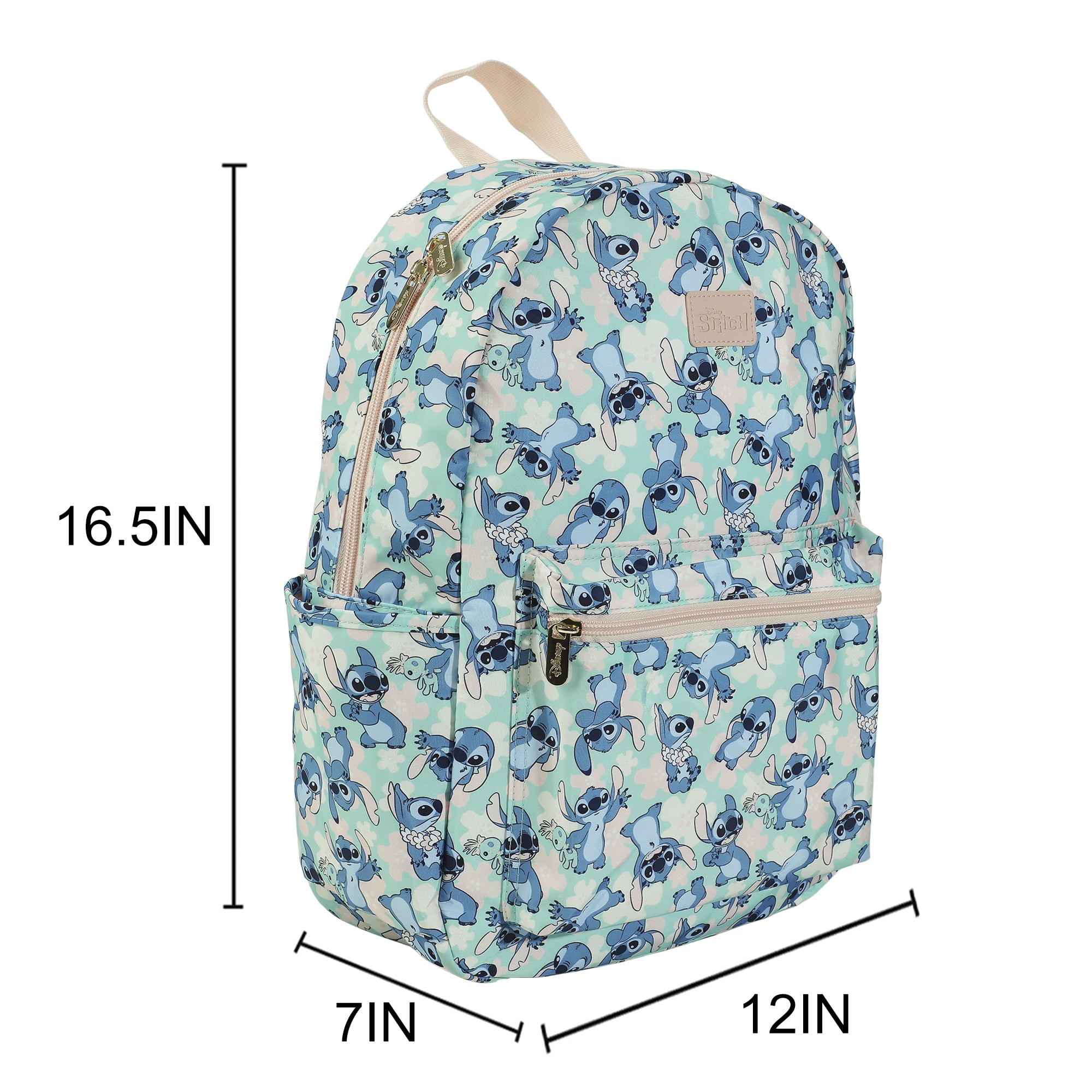 Disney's Stitch All-Over Print Adult 16.5" Nylon Adult Travel Backpack