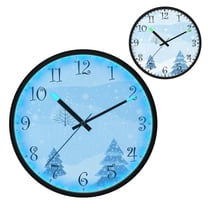 Voice Activated Clock with Glow Light 12 Inch Large Silent Wall Clock Battery Operated for Home Decor Winter Snow Scene with Trees