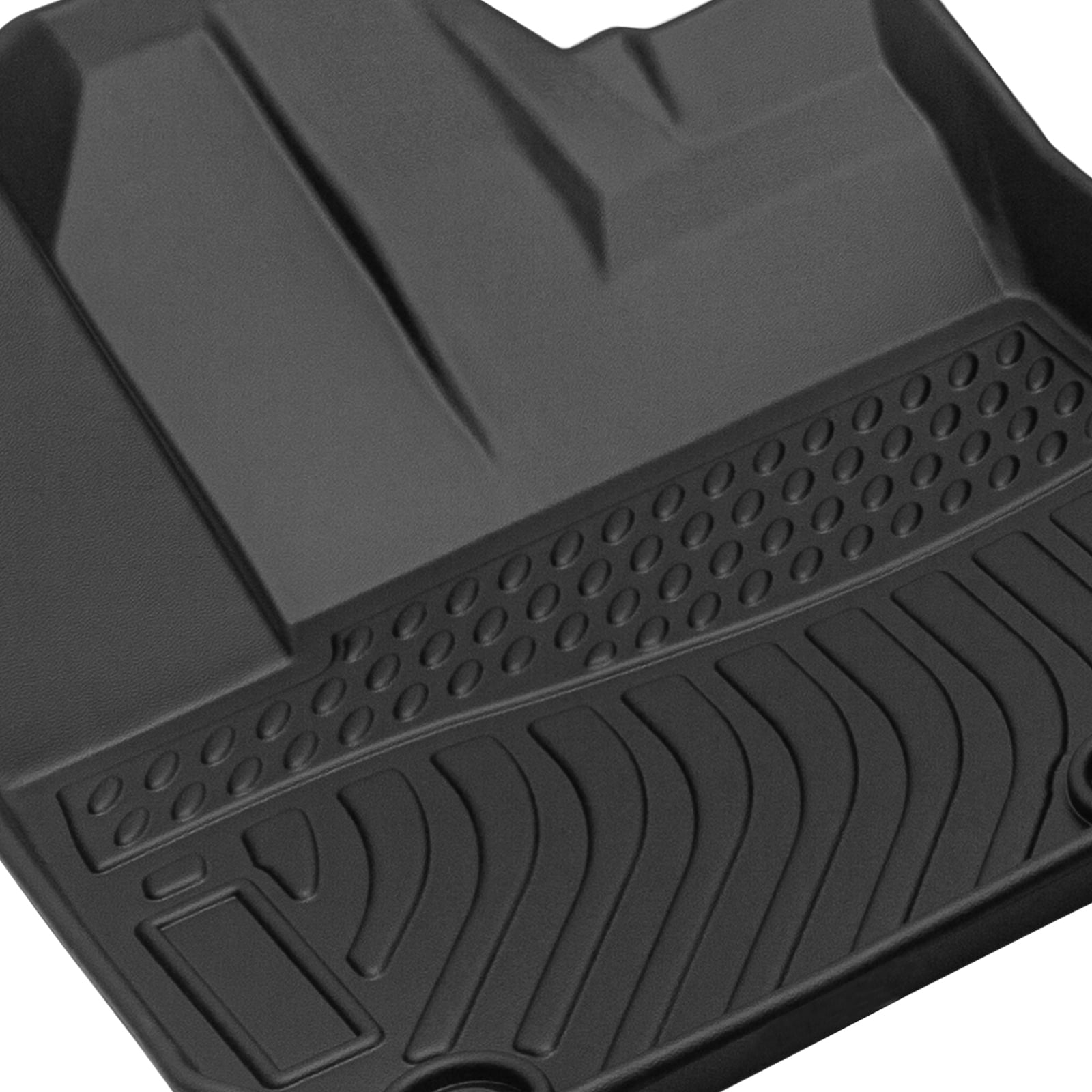 All-Weather Rubber Floor , Black Car Floor Liners for Interior Protection-Car Floor Mats, All-Weather TPE Rubber Floor Mats Black