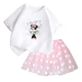thumbnail image 2 of Conjunto de 2 piezas de camiseta de algodón para niños de Mickey de Disney, falda tutú de princesa de ballet esponjosa, falda de encaje para fiesta de cumpleaños de niña, 2 of 5