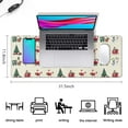 thumbnail image 5 of Long Mouse Pads for Desk,Beige Christmas Santa and Train Pattern Desk Mats on Top Of Desks, Desk Mouse Pad Extra Large with 3mm Non-Slip Base and Stitched Edge for Gaming,Office,Work,Home 31.5x11.8in, 5 of 5
