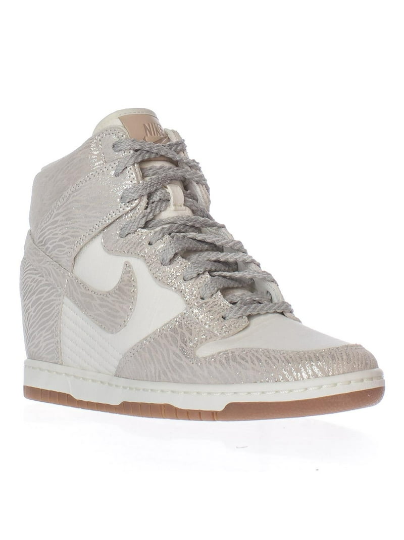 Nike Dunk Hi Top Wedge Sneakers - Silver Metallic Walmart.com