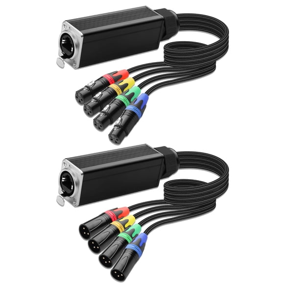 CERRXIAN 4 Channel Multi Snake 3Pin XLR to Ethercon-Compatible RJ45 Cat5/Cat6 Ethernet Breakout for Live Stage Audio, Sound, Ligh