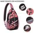 thumbnail image 2 of Sling Backpack,Spooky Halloween Silhouette Pattern Sling Bag with Water Bottle Holder,Waterproof Sling Bag for Men/Women with Headphone Jack for Hiking,Travel, 2 of 6
