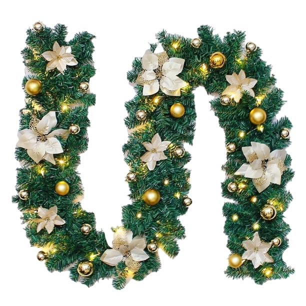 Navidad Decoraciones Guirnalda De Mimbre Artificial Para El Hogar Decoración Navideña Mimbre De Navidad Guardurnaity HA043982-01
