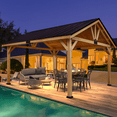 thumbnail image 2 of Hommow 13' x 16' Hardtop Gazebo, Outdoor Solid Wood Gazebo with Waterproof and Heatproof Asphalt Roof, 2 of 7