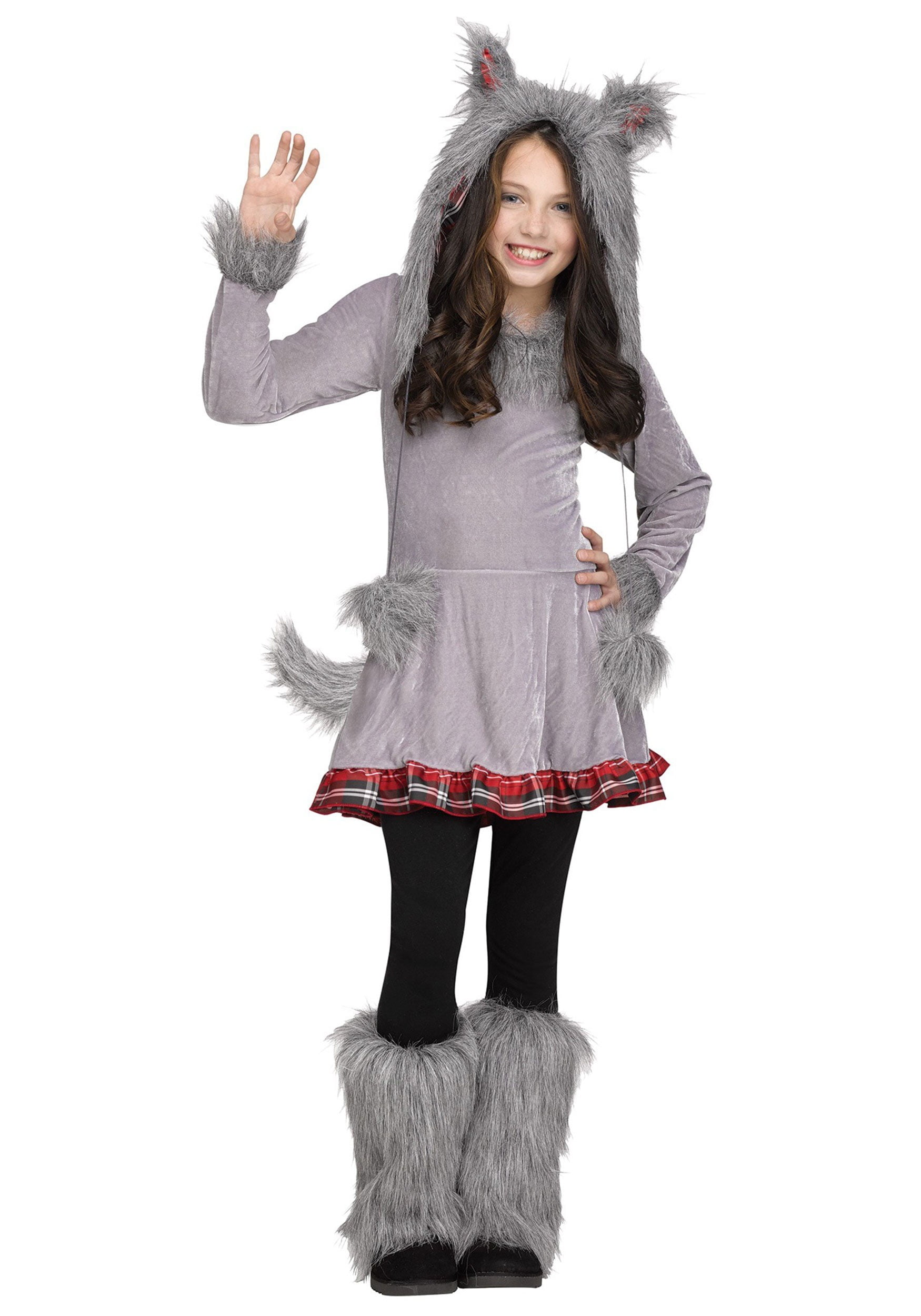 Adult Wolf 2 Pcs Set Fancy Dress up Party Costume Accessory 
