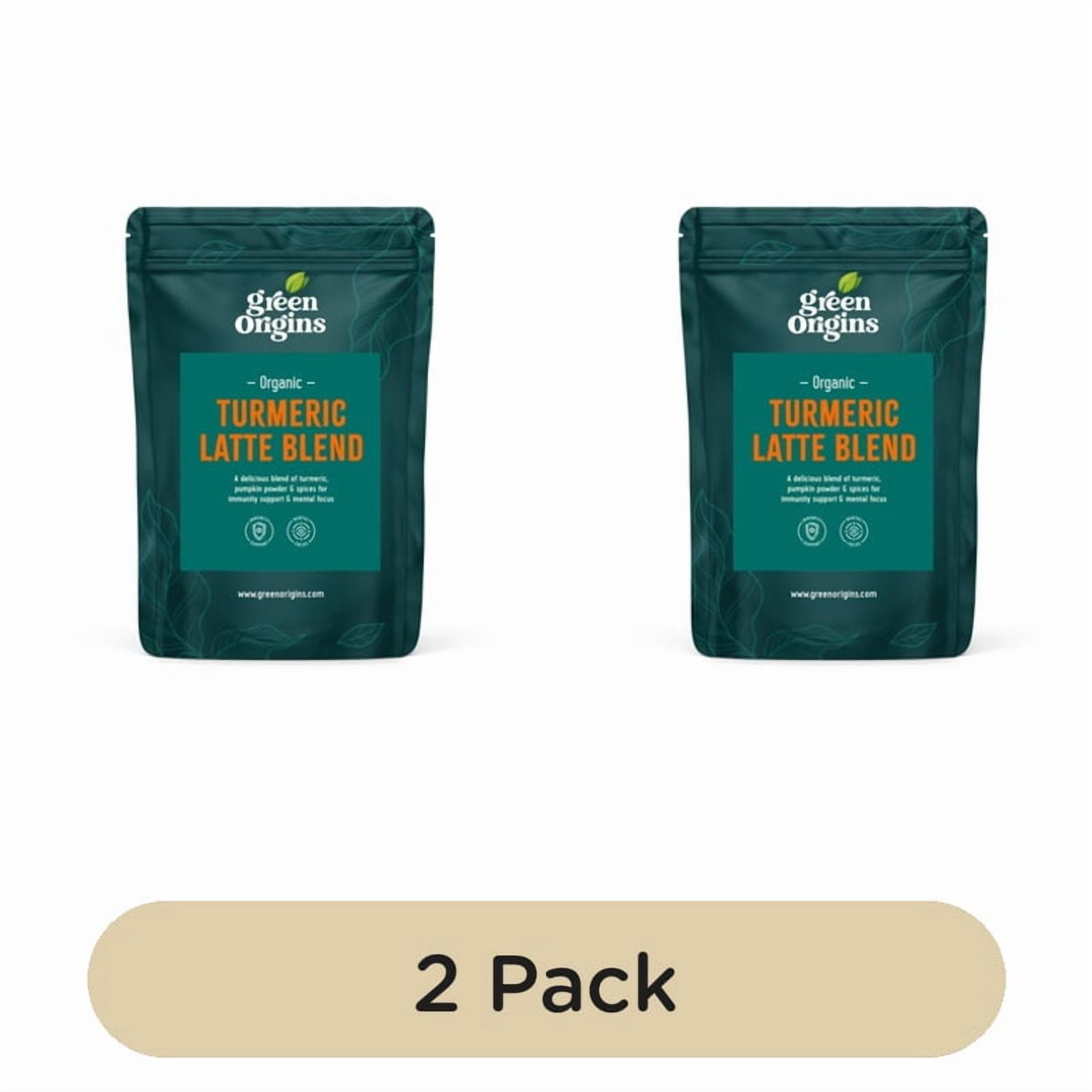 Green Origins Organic Super Turmeric Latte Blend with Ginger & Cinnamon 100g, British Import (Pack of 2)