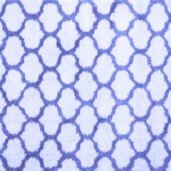 Ahgly Company Indoor Square Trellis Blue Contemporary Area Rugs, 3' Square