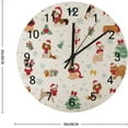 thumbnail image 3 of Dreamtimes Silent Wooden Round Wall Clock, 12 Inch Dog in Santa Hats and Scarves Non Ticking Battery Operated Clocks for Home Office Living Room Bedroom, 3 of 3
