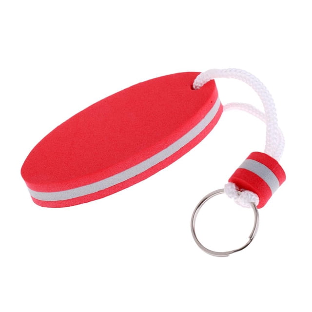 Almencla Oval Shaped EVA Foam Floating Key Boating Sailing Keychain Floats Bouy Red