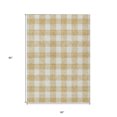 thumbnail image 3 of 5' X 8' Gold And Beige Plaid Washable Indoor Outdoor Area Rug, 3 of 5