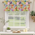 thumbnail image 2 of Easter Colorful Eggs Curtain Valances for Windows, Kitchen Valance Window Treatments Panel 2 Pack, Spring Floral Polka Dot Green Striped Rod Pocket Short Curtains for Bathroom Bedroom 42 x 18 Inch, 2 of 8