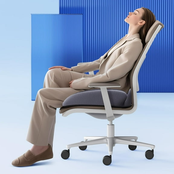 Large Pressure Relief Seat Cushion for Tailbone Pain Office Chair Cushion for Butt, Back Pain, Coccyx & Sciatica Pain Relief Pillow. Memory Foam Seat Cushions for Office Chairs