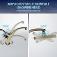 thumbnail image 6 of KESTE Rainfall Shower Head Combo, 12 Inch High Pressure Rain Showerheads with 9 Modes Handheld Shower Head, Magnetic Docking, Removable Dual Shower Heads with 60’’ Hose, Gold, 6 of 9