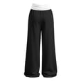 thumbnail image 5 of Falkdiz Loose Sweatpants for Girls Open Bottom Solid Color Pockets Wide Leg Outdoor Stylish Pantalones Relaxed fit Girls Pants Elastic Waist , Black , Size: 12-13 Years, 5 of 8