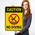 thumbnail image 2 of Caution No Diving Pool Sign,, 2 of 8