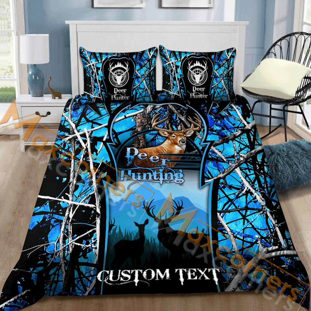 Maxcorners Ensemble de Literie Personnalisé Camo Chasse au Cerf Multicolore Option 3D Tout