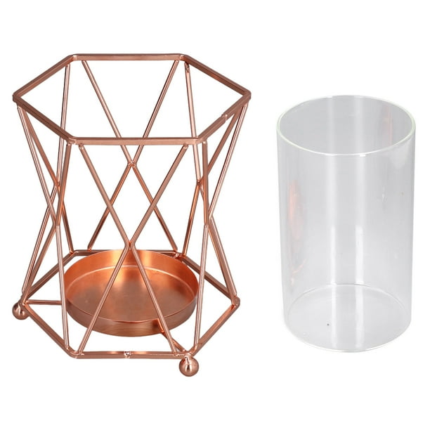 Maceta de cristal Jadeshay florero de cristal hierro vidrio oro rosa