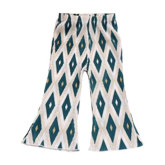 Gubotare Girls Pants Long Toddler Girl Flare Pants Baby Girls Cotton Leggings Bell Bottoms Clothes (Green,Size 18-24 Months)