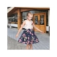thumbnail image 4 of Sunny Fashion Girls Dress Sleeveless Cream Lace Top With Glitter Sequin Navy Blue Floral Party Dress 8 Years, 4 of 7