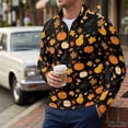 thumbnail image 5 of Chririnla Fall Leaves Pumpkin Men's Polo Shirts Long Sleeve Fashion Polos Tee Shirt Classic Basic Work Collared Shirt 2XL, 5 of 6