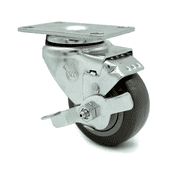 Service Caster Brand Replacement for McMaster Carr Caster 2370T44  Swivel Top Plate Caster with 3.5 Inch Gray Polyurethane Wheel and Top Lock Brake  300 lbs. Capacity Per Caster