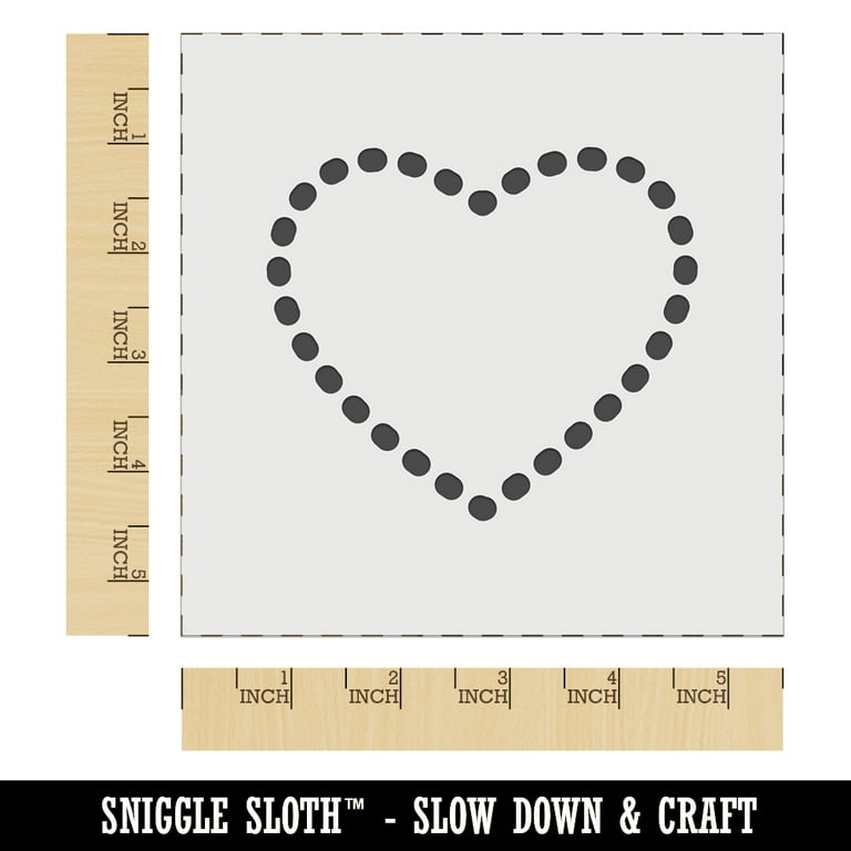 Dotted Heart Outline DIY Cookie Wall Craft Stencil - 5.5 Inch