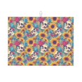 thumbnail image 1 of Balery colorful Skull sunflower Alfombrilla de Secado para Cocina, 18x24 Pulgadas, Súper Absorbente para Platos y Encimeras, 1 of 7
