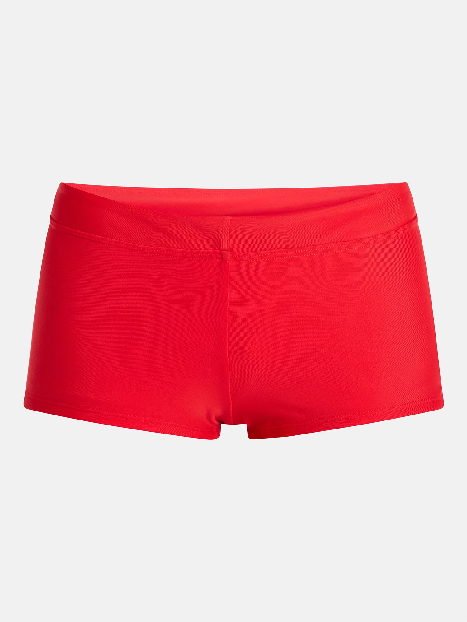 No Boundaries Solid Red Swim Shorts, Women's XXS-XXL