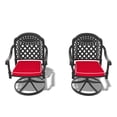 thumbnail image 2 of JERFIT 2-Pack Outdoor Swivel Patio Chairs with Cushions, 360° Rotating All-Weather Aluminum Armchairs for Garden, Poolside, Deck, 2 of 10