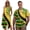 American Flag, variant on Jamaican Flag Matching Couple Outfits Short Sleeve Shirt for Men Summer Hawaiian Shirts and Womens Sleeveless Dress with Pocket Irregular Hem Beach Sundress