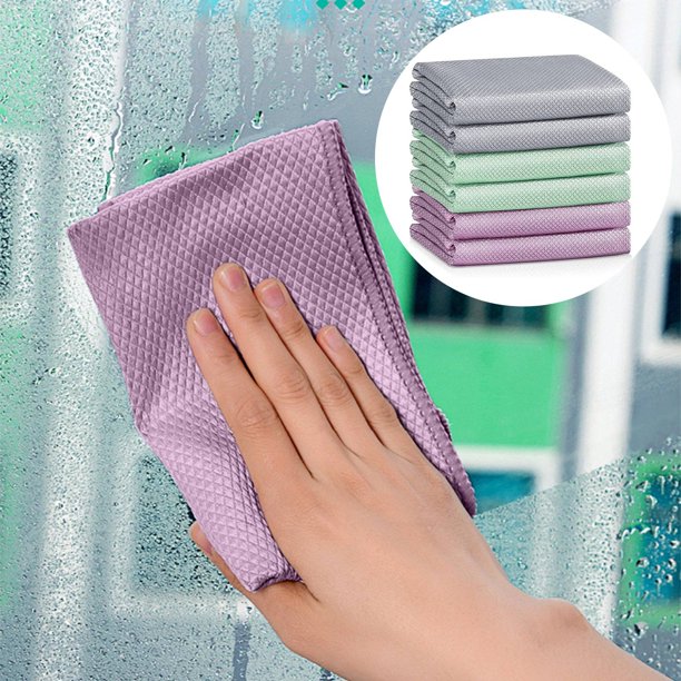 Ganfancp Fishss Scale Cloth For Wiping Glass Kitchen-Fine Fiber Water Absorbing Thickened And Traceless Fishss Scale Cleaning Cloth Rebajas Flash Deals 4* Paños Limpiadores de Escamas de Pescado