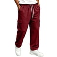 thumbnail image 2 of Men's and Big Men's Baggy Sweatpants Open Bottom Cotton Blend Joggers Drawstring Elastic Waist Athletic Workout Casual Cargo Pants, 2 of 5