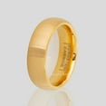 thumbnail image 3 of 6mm Dome Tungsten Ring - Brushed Finish Yellow Gold Plated Comfort Fit Tungsten Carbide Wedding Band, 3 of 5