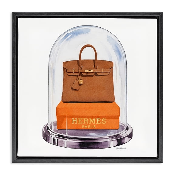 Stupell Industries Traditional Luxury Handbag Dome Black Floating Frame Canvas Art, 18 x 18, by Amanda Greenwood