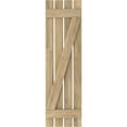 thumbnail image 5 of Ekena Millwork 15 1/2"W x 69"H Americraft Four Board (2 Batten) Exterior Real Wood Spaced Board-n-Batten Shutters w/ Z-Bar (Per Pair), Unfinished, 5 of 10