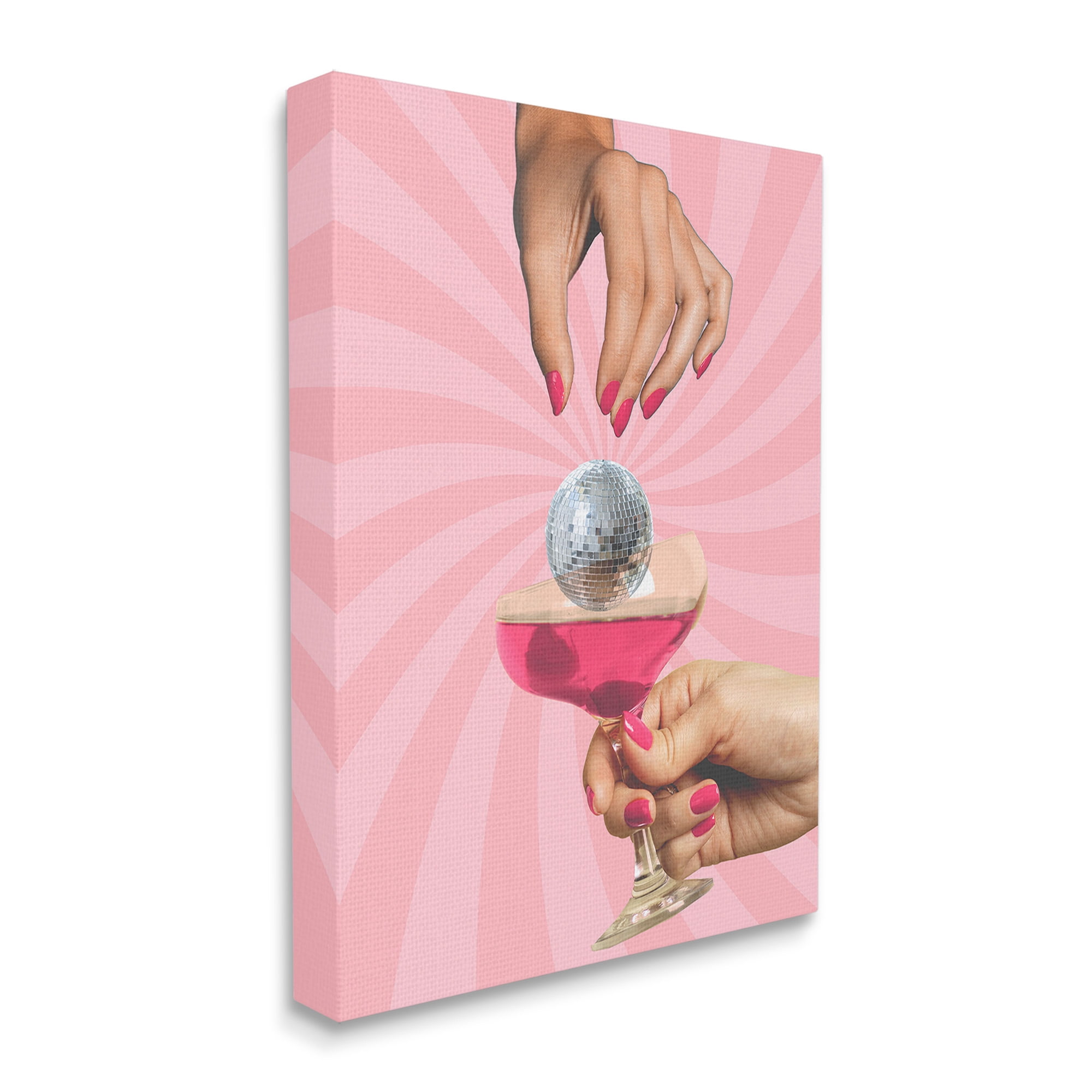 Stupell Industries Disco Ball Cocktail Food & Beverage Painting Gallery Wrapped Canvas Art Print Wall Art, 16 x 20