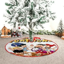 Black Flintstones themed Christmas Tree Skirt 48inch premium collectible decor
