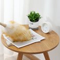 thumbnail image 4 of Plumero de lana con mango de bambú sólido, plumero de plumas naturales con correa para colgar de cuero para limpiar ventiladores de techo, persianas de ventana, computadora, 4 of 5