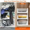 thumbnail image 6 of Moclever Plastic Storage Box Closet Organizer Foldable Storage Bin with Slide Rail Push-Pull Storage Basket for Living Room Bedroom Wardrobe 4 Pack, White, 6 of 14