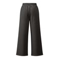 thumbnail image 5 of Xijirk Women Wide Leg Sweatpants High Waist Drawstring Trousers with Side Pockets Soft Casual Loose Fit Pants for Daily Walking Street Outfit,Grey,M, 5 of 6