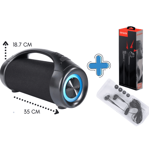 BOCINA RESISTENTE AL AGUA  inalambrica +   AUDIFONOS COMBO AIWA